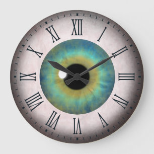 Coola Roligt Blue Öga Eyeball Roman Round Clock Stor Klocka