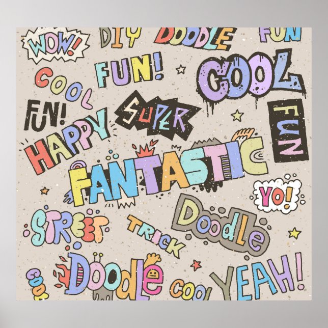 Coola Roligt Dockle Lettering Vintage Poster (Framsidan)