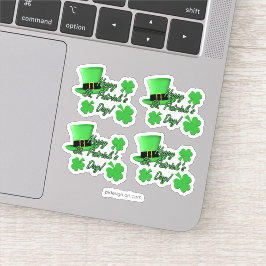 Coola roligt Grönt top hat Shamrocks St. Patricks Klistermärken
