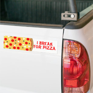 Coola roligt jag bryter för pizzagarröd text bildekal