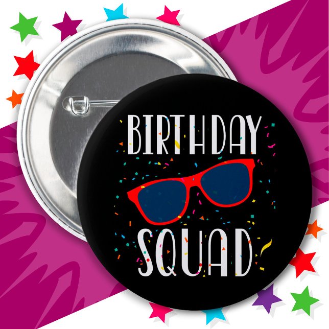 Coola Roligt Matching Group Party Crew Birthday Sq Knapp (Skapare uppladdad)