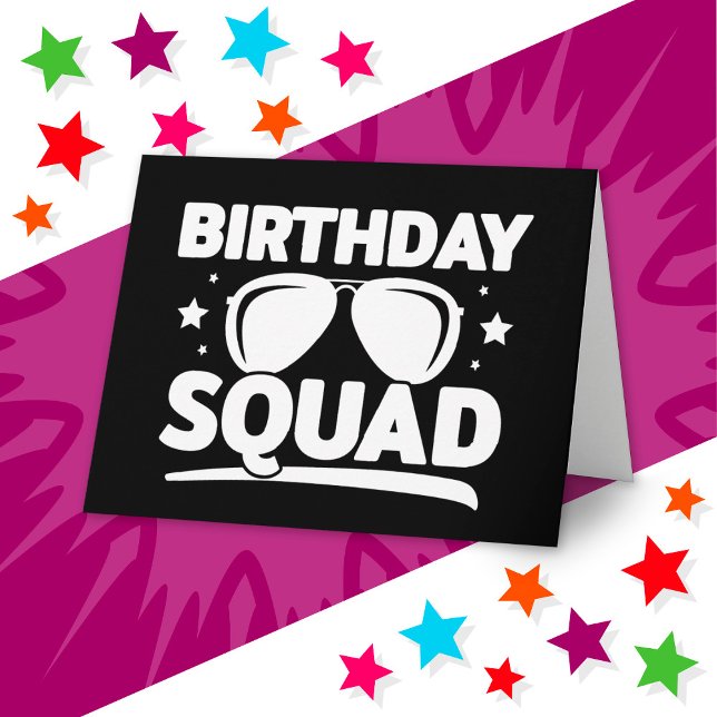 Coola Roligt Matching Group Party Crew Birthday Sq Kort (Skapare uppladdad)
