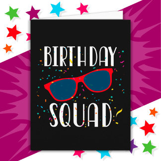 Coola Roligt Matching Group Party Crew Birthday Sq Kort