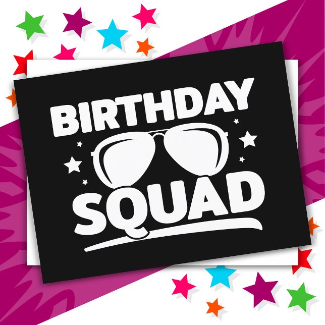 Coola Roligt Matching Group Party Crew Birthday Sq Vykort (Skapare uppladdad)