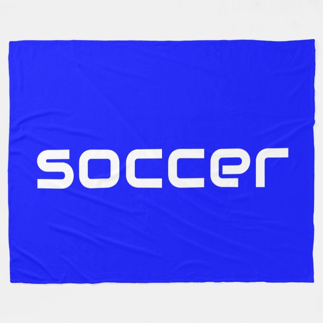 Coola Roligt Modern Vit SOCKER-text på levande blå Fleecefilt (Framsidan (Horisontell))