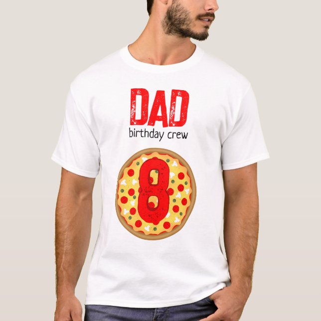 Coola roligt pizza besättning party barns födelsed t shirt (Framsida)