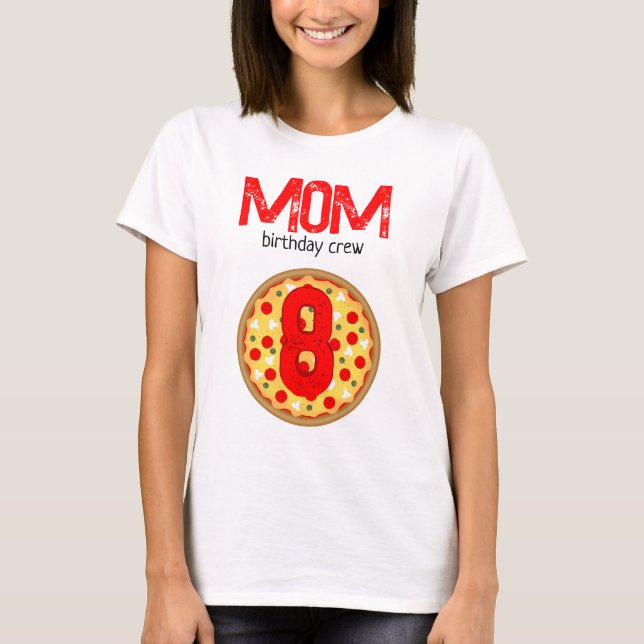 Coola roligt pizza besättning party barns födelsed t shirt (Framsida)