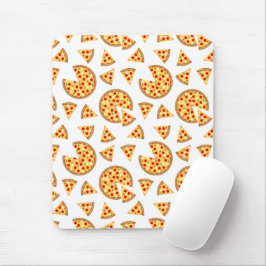 Coola roligt pizza och skivor mönster på vitt musmatta