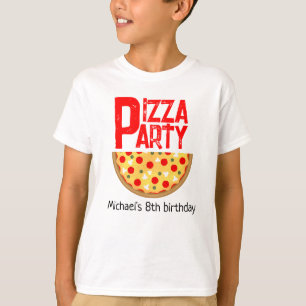 Coola roligt pizza party barns födelsedag t shirt