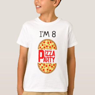 Coola roligt pizza party barns födelsedag t shirt