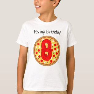 Coola roligt pizza party barns födelsedag t shirt