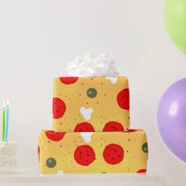 Coola roligt pizza party pepperoni svamp presentpapper