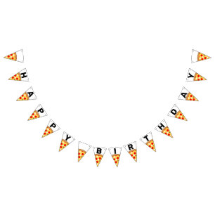 Coola roligt pizza party-ungar grattis på födelsed vimplar
