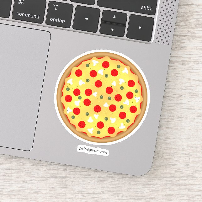 Coola roligt pizza pepperoni svamp klistermärken (Detalj)