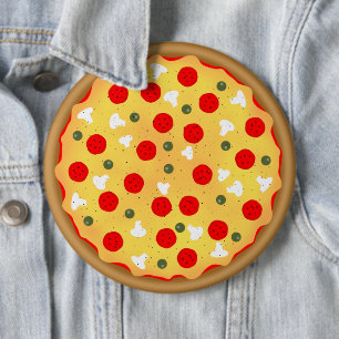 Coola roligt pizza pepperoni svamp knapp