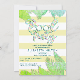 Coola roligt sommarskript bassäng party födelsedag inbjudningar