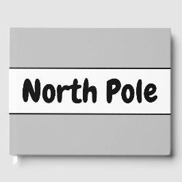 Coola Roligt Winter Grått White Rand "North Pole" Gästböcker