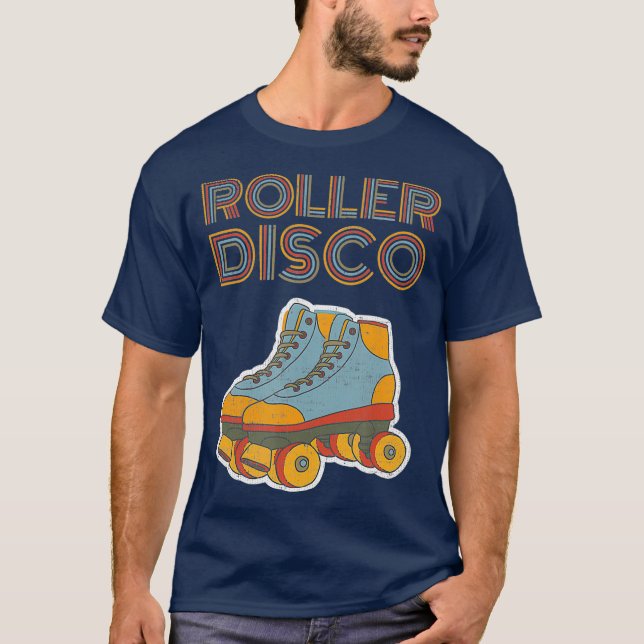 Coola Roller Disco Retro party 70- och 80-tal T Shirt (Framsida)
