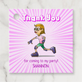 Coola Roller Skating Girl Gåvor Etiketter