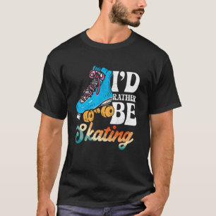 Coola Roller Skating Skate Girl 1970's Retro I'd R T Shirt