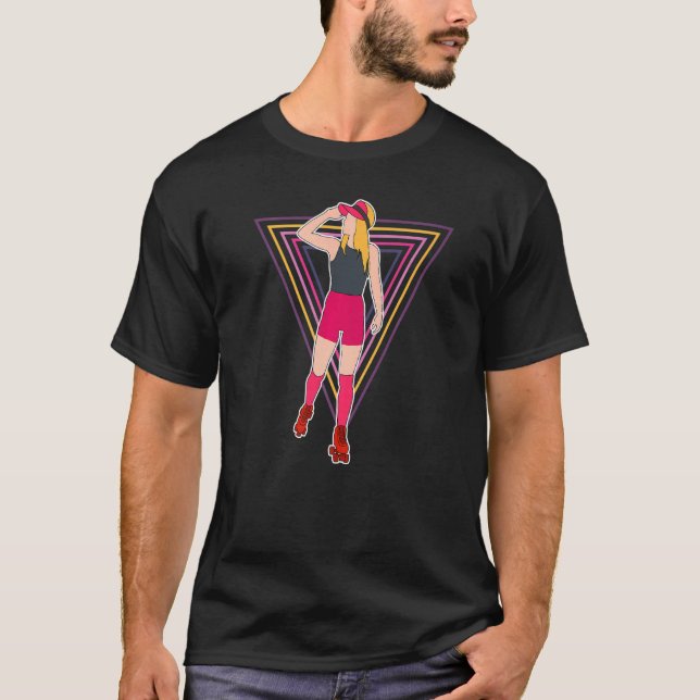 Coola Roller Skatt för Women Girl Rollerskate Rol T Shirt (Framsida)