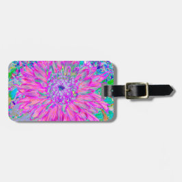 Coola Rosa Blue och Lila Artsy Dahlia Bloom Bagagebricka