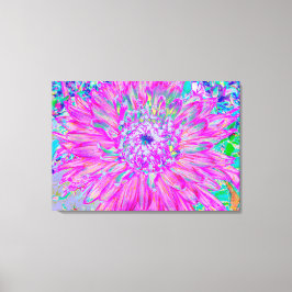 Coola Rosa Blue och Lila Artsy Dahlia Bloom Canvastryck