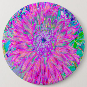 Coola Rosa Blue och Lila Artsy Dahlia Bloom Knapp