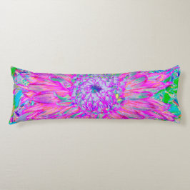 Coola Rosa Blue och Lila Artsy Dahlia Bloom Kroppskudde