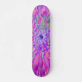 Coola Rosa Blue och Lila Artsy Dahlia Bloom Mini Skateboard Bräda 18,5 Cm
