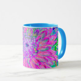 Coola Rosa Blue och Lila Artsy Dahlia Bloom Mugg