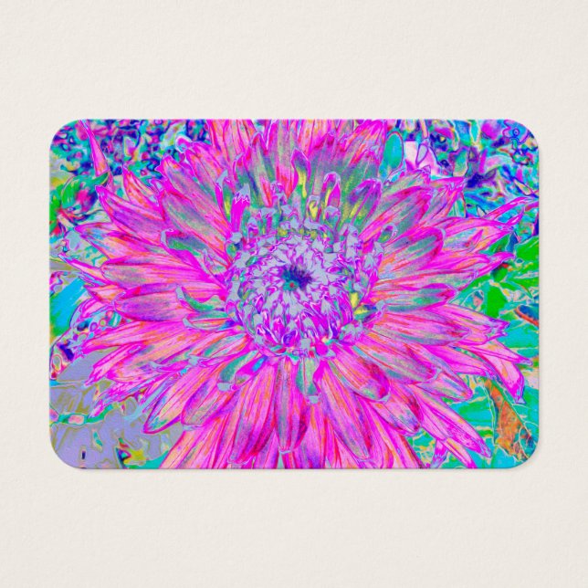 Coola Rosa Blue och Lila Artsy Dahlia Bloom Visitkort (Framsidan)