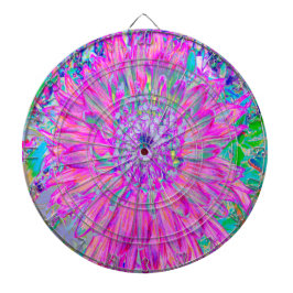 Coola Rosa, Blue och Lila Cactus Dahlia Explosion Darttavla