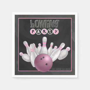 Coola Rosa Bowling Party Papper Napkins Pappersservett