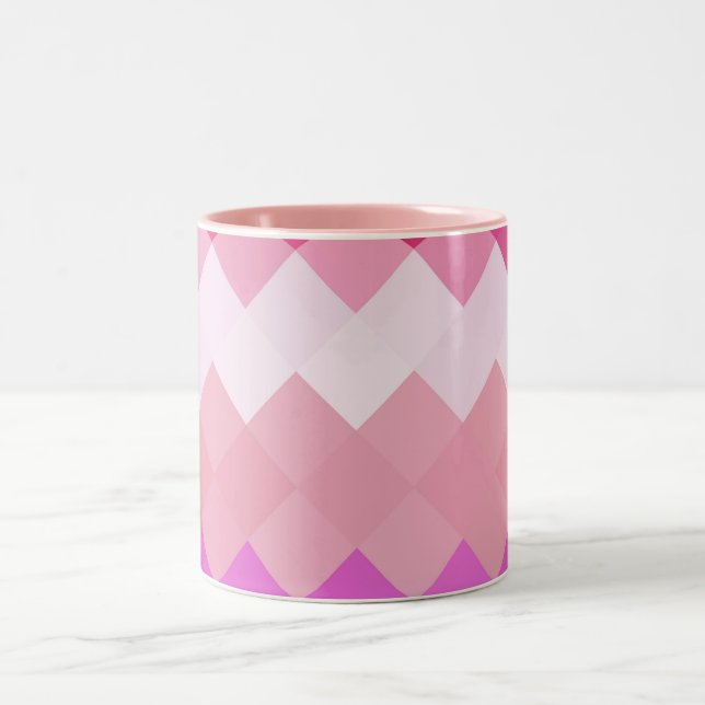 Coola Rosa Diamond Chevron Mönster Två-Tonad Mugg (Center)