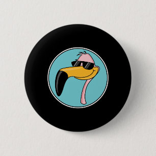 coola rosa flamingo i solglasögon knapp