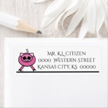 Coola Rosa Gris w/sunglass Returadressetikett