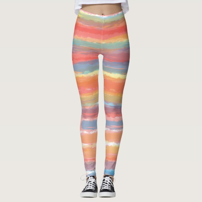 Coola Rosa Gult Blue Rand Leggings (Framsida)