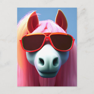 Coola Rosa Horse in Sunglasses Postcard Vykort