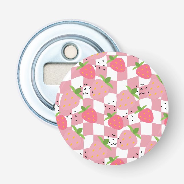 Coola Rosa Köksjordgubbar Kontrollerad utformning Flasköppnare (Framsidan)