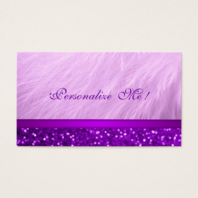 Coola Rosa Lila Girly Glitter / Groschhus Visitkort (Framsidan)
