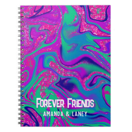 Coola Rosa Lila Glitter Birthday Slime Party Anteckningsbok