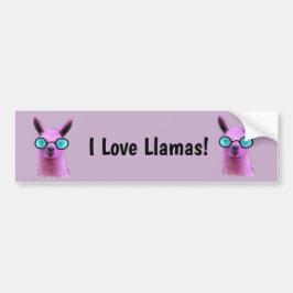 Coola Rosa Llama! Bumper Sticker Bildekal