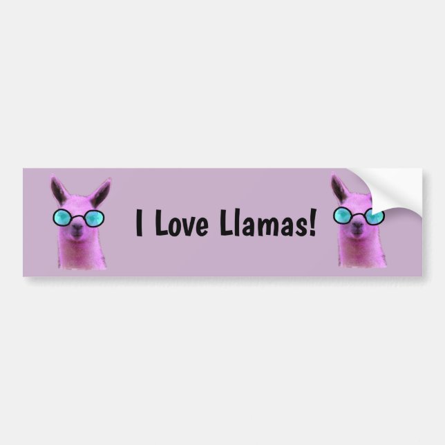 Coola Rosa Llama! Bumper Sticker Bildekal (Framsidan)