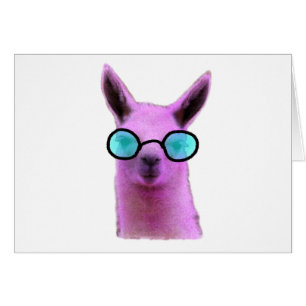 Coola Rosa Llama! Hälsningskort