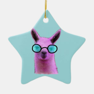 Coola Rosa Llama! Keramisk julprydnad Julgransprydnad Keramik