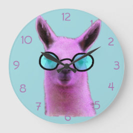 Coola Rosa Llama! Stor Klocka