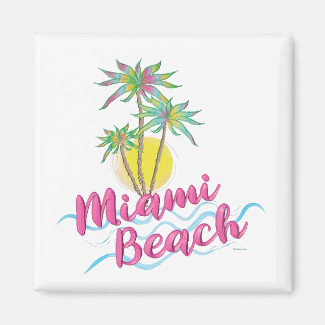 Coola Rosa-Miami-Beach-Florida Graphic Magnet (Framsidan)