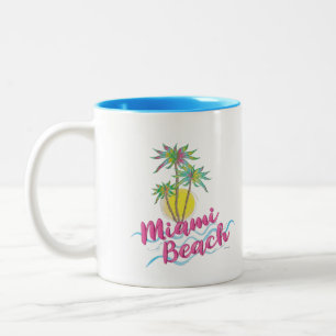 Coola Rosa-Miami-Beach-Florida Graphic Two-Tone Co Två-Tonad Mugg