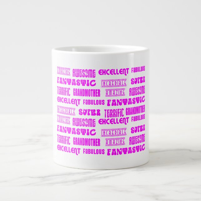 Coola Rosa Modern Design 4 gammelmödrar Positiva Jumbo Mugg (Framsidan)